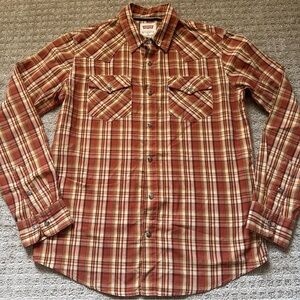 Levi's Men's Casual Plaid Shirt - Red and Tan